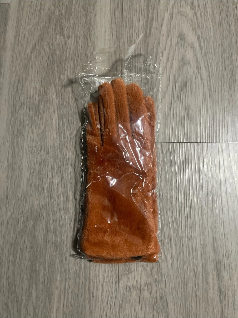 Faux Fur Brown/Orange Women's Gloves